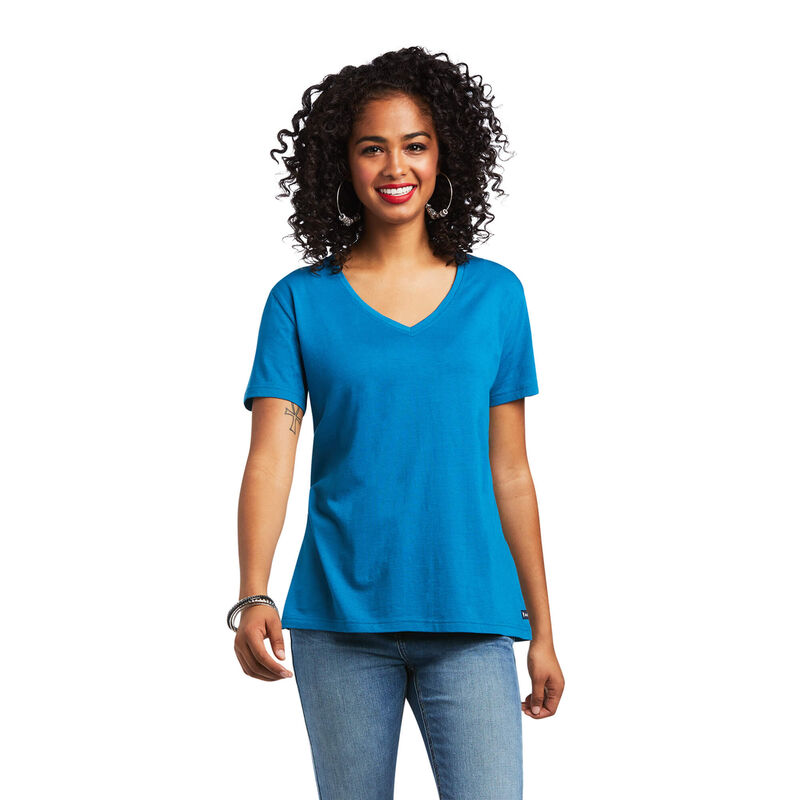 Camisetas Ariat Element Azules Mujer - Chile 312-ZXPSJY